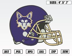 Washington Huskies Mascot Helmet Embroidery Designs, NFL Embroidery Design File Instant Download