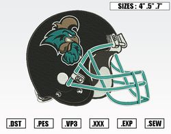 Coastal Carolina Chanticleers Helmet Embroidery Designs, NFL Embroidery Design File Instant Download