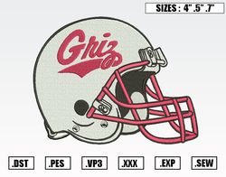 Montana Grizzlies Helmet Embroidery Designs, NFL Embroidery Design File Instant Download