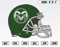 Colorado State Rams Helmet Embroidery Designs, NFL Embroidery Design File Instant Download
