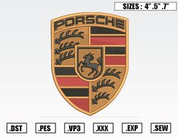 Porsche Logo Embroidery Design, Transport Embroidery Design File Instant Download