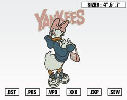 Disney Daisy Duck Embroidery Designs, New York Yankees Embroidery Design File Instant Download