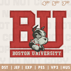 Boston University Terriers Logo Embroidery Design File, Ncaa Teams Embroidery Design File Instant Download