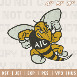 AIC Yellow Jackets Logo Embroidery Design File, Ncaa Teams Embroidery Design File Instant Download