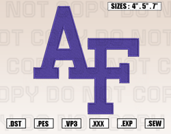 Air Force Falcons Logos Embroidery Design File, Ncaa Teams Embroidery Design File Instant Download