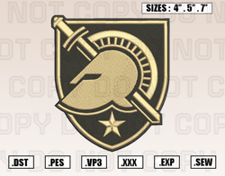 Army Black Knights Embroidery Design File, Ncaa Teams Embroidery Design File Instant Download