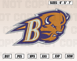 Bucknell Bison Logos Embroidery Design File, Ncaa Teams Embroidery Design File Instant Download
