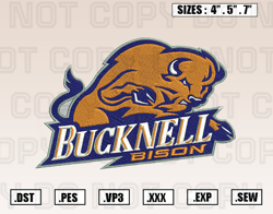 Bucknell Bison Logo Embroidery Design File, Ncaa Teams Embroidery Design File Instant Download
