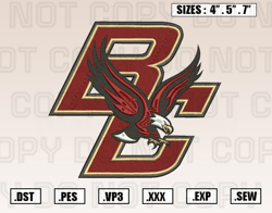Boston College Eagles Embroidery Designs File, Ncaa Teams Embroidery Design File Instant Download