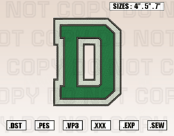 Dartmouth Big Green Logo Embroidery Designs File, Ncaa Teams Embroidery Design File Instant Download