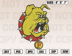 Ferris State Bulldogs Logo Embroidery Designs File, Ncaa Teams Embroidery Design File Instant Download