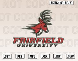 Fairfield Stags Logo Embroidery Designs File, Ncaa Teams Embroidery Design File Instant Download