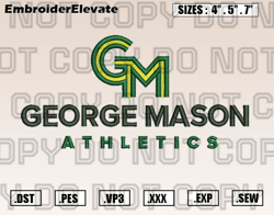 George Mason Patriots Logo Embroidery Designs File, Ncaa Teams Embroidery Design File Instant Download