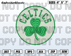 Boston Celtics Logo Embroidery Designs File, NBA Teams Embroidery Design File Instant Download