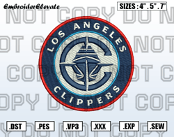 Los Angeles Clippers Logo Embroidery Designs File, NBA Teams Embroidery Design File Instant Download
