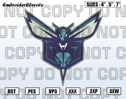 Charlotte Hornets Logo Embroidery Designs File, NBA Teams Embroidery Design File Instant Download