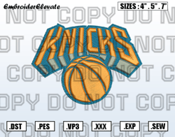 Logo New York Knicks Embroidery Designs File, NBA Teams Embroidery Design File Instant Download