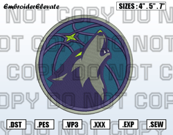 Minnesota Timberwolves Logo Embroidery Designs File, NBA Teams Embroidery Design File Instant Download