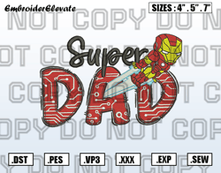 Iron Man Dad Embroidery Design, Hot Movie Father Day Design,Super Dad Hero Embroidery, Instant Download