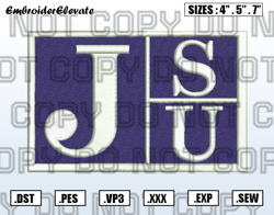 Jackson State Tigers Logo Embroidery Designs File, Men's Basketball Embroidery Design, Instant Download