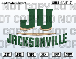 Jacksonville Dolphins Logo Embroidery Designs File, Men's Basketball Embroidery Design, Instant Download