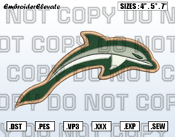 Jacksonville Dolphins Logos Embroidery Designs File, Men's Basketball Embroidery Design, Instant Download