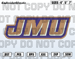 James Madison Dukes Logo Embroidery Designs File, Men's Basketball Embroidery Design, Instant Download