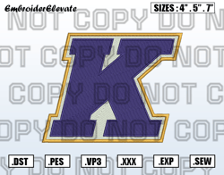 Kent State Golden Flashes Logo Embroidery Designs File, Men's Basketball Embroidery Design, Instant Download