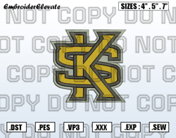 Kennesaw State Owls Logo Embroidery Designs File, Men's Basketball Embroidery Design, Instant Download