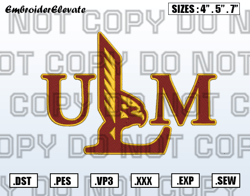Louisiana-Monroe Warhawks Logo Embroidery Designs File, Men's Basketball Embroidery Design, Instant Download