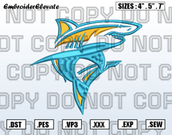 LIU Sharks Logo Embroidery Designs File, Men's Basketball Embroidery Design, Instant Download