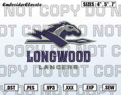Longwood Lancers Logo Embroidery Designs .NCAA Embroidery,Logo Sport Embroidery,Sport Embroidery,Digital Download