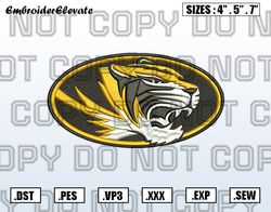 Missouri Tigers Logos Embroidery Designs File, Men's Basketball Embroidery Design, Instant Download