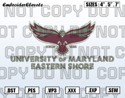 Maryland-Eastern Shore Hawks Logo Embroidery Designs,NCAA Embroidery,Logo Sport Embroidery,Sport Embroidery