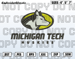 Michigan Tech Huskies Logo Embroidery Designs ,NCAA Embroidery,Logo Sport Embroidery,Sport Embroidery,Digital Download