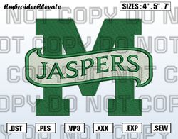 Manhattan Jaspers Logo Embroidery Designs File, Men's Basketball Embroidery Design, Instant Download