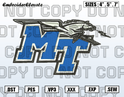 Middle Tennessee Blue Raiders Logo Embroidery Designs NCAA Embroidery,Logo Sport Embroidery,Sport Embroidery