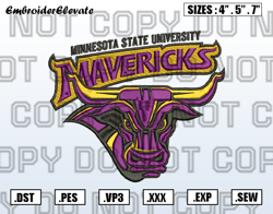 Minnesota State Mavericks LogoEmbroidery Designs File, Men's Basketball Embroidery Design, Instant Download