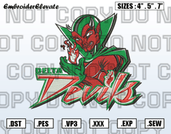 MVSU Delta Devils Logo Embroidery Designs ,NCAA Embroidery,Logo Sport Embroidery,Sport Embroidery,Digital Download