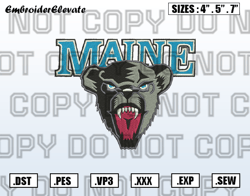 Maine Black Bears Logos Embroidery Design File, Men's Basketball Embroidery Design, Instant Download