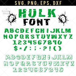 Hulk Smash Font Font SVG Clipart, Hulk letters SVG, font, Smash Font t shirt, Compatible with Cricut and Cutting Machine