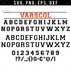 Varscool SVG Font Clipart, School SVG font, College Font t shirt, Compatible with Cricut and Cutting Machine