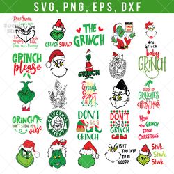 The Christmas Grinch SVG Clipart, Grinch Collect  SVG, Grinch Quotes Tshirt, Compatible with Cricut and Cutting Machine