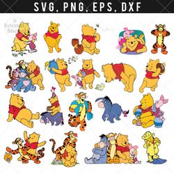Winnie The Pooh collect SVG Clipart, Pooh SVG, Honey Bear SVG, Compatible with Cricut and Cutting Machine