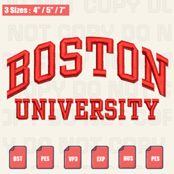 Logos Boston University Terriers Embroidery Design File, Ncaa Embroidery Design, Machine Embroidery Design