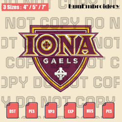 iona gaels logo embroidery design files, men's basketball embroidery design, machine embroidery design