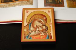 Hand-Painted Kasperovskaya Icon of the Virgin Mary A Collectible Orthodox Religious Art Gift