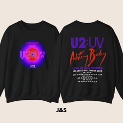 U2 Achtung Baby Las Vegas Tour 2024 Crewneck Sweatshirt  8 Colors Available  Unisex Mens Womens Sweatshirt  Size S - 5XL