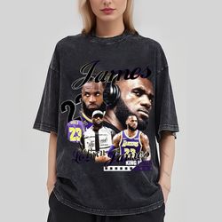 LeBron James NBA Vintage Washed T-Shirt, LeBron James Homage Graphic Sweatshirt, NBA Hoodie, Bootleg Retro 90s Fans Hood