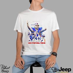 Buffalo Bills Josh Allen Most Touchdowns In The NFL Season Leader With 44 Total Touchdown Unisex T Shirt